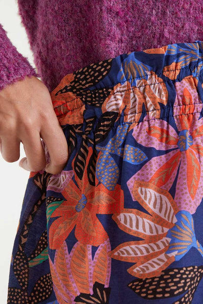 Lightweight crepe midi skirt with Tigerlily print