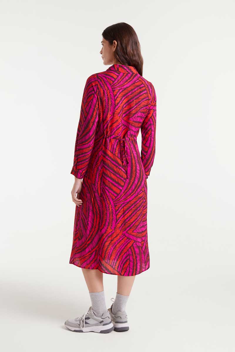 Lightweight crepe midi dress with Fedora print