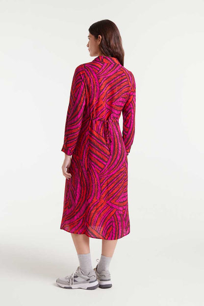 Lightweight crepe midi dress with Fedora print
