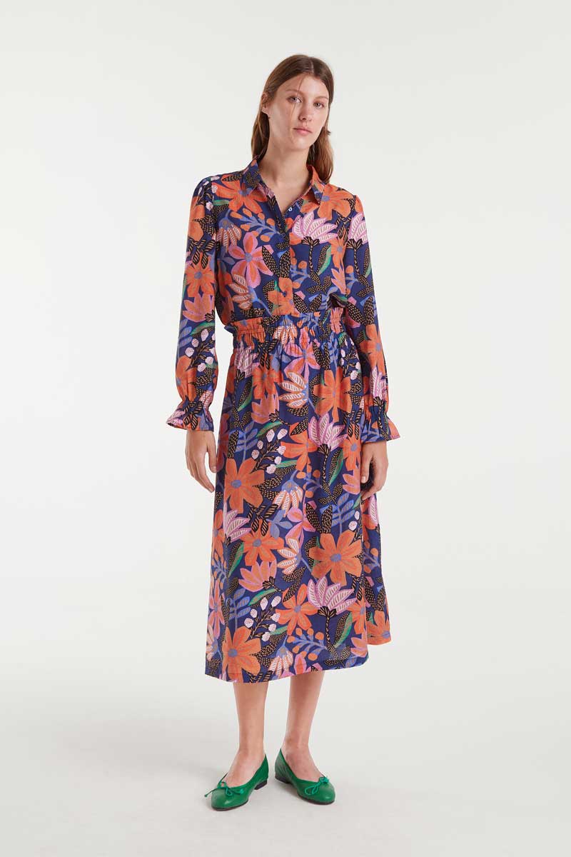Lightweight crepe shirt with Tigerlily print