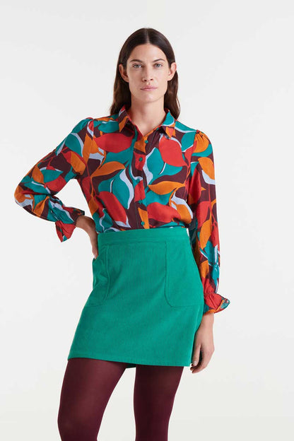 Ponziana print lightweight crepe shirt