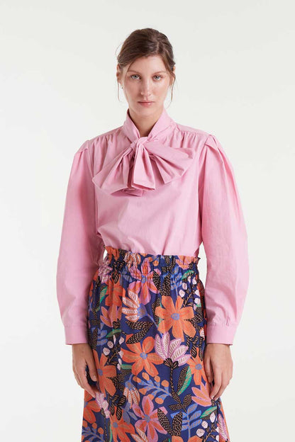 100% cotton pink bow shirt