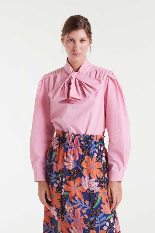100% cotton pink bow shirt