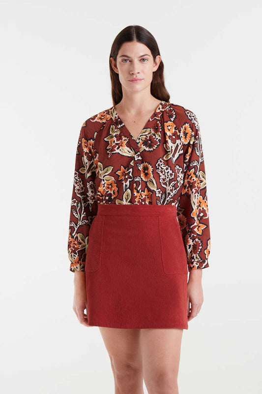 Lightweight crepe shirt with Daisy print