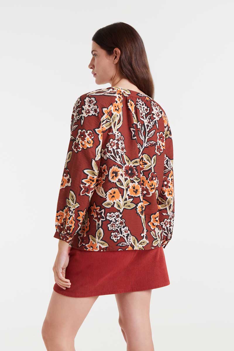 Lightweight crepe shirt with Daisy print