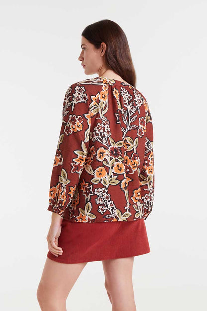 Lightweight crepe shirt with Daisy print