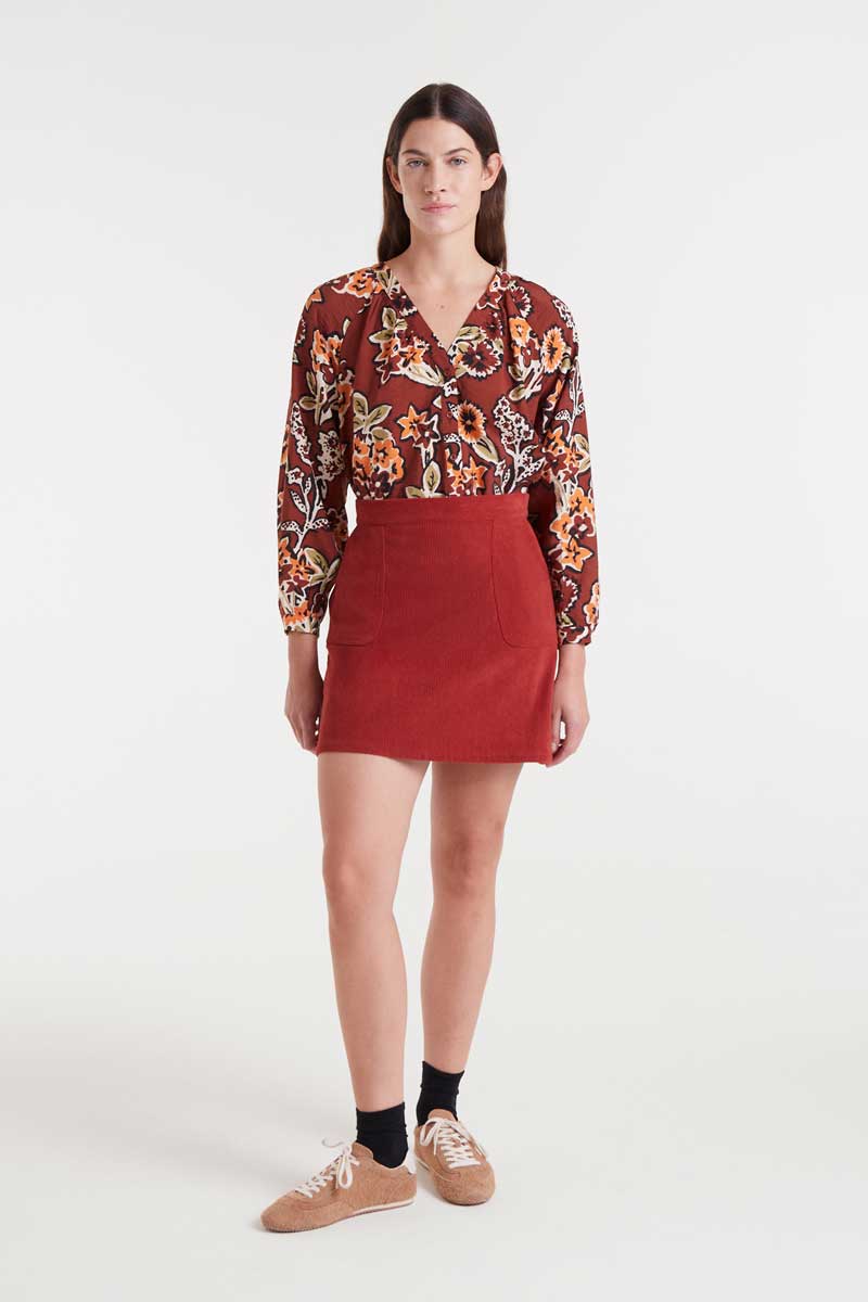 Lightweight crepe shirt with Daisy print