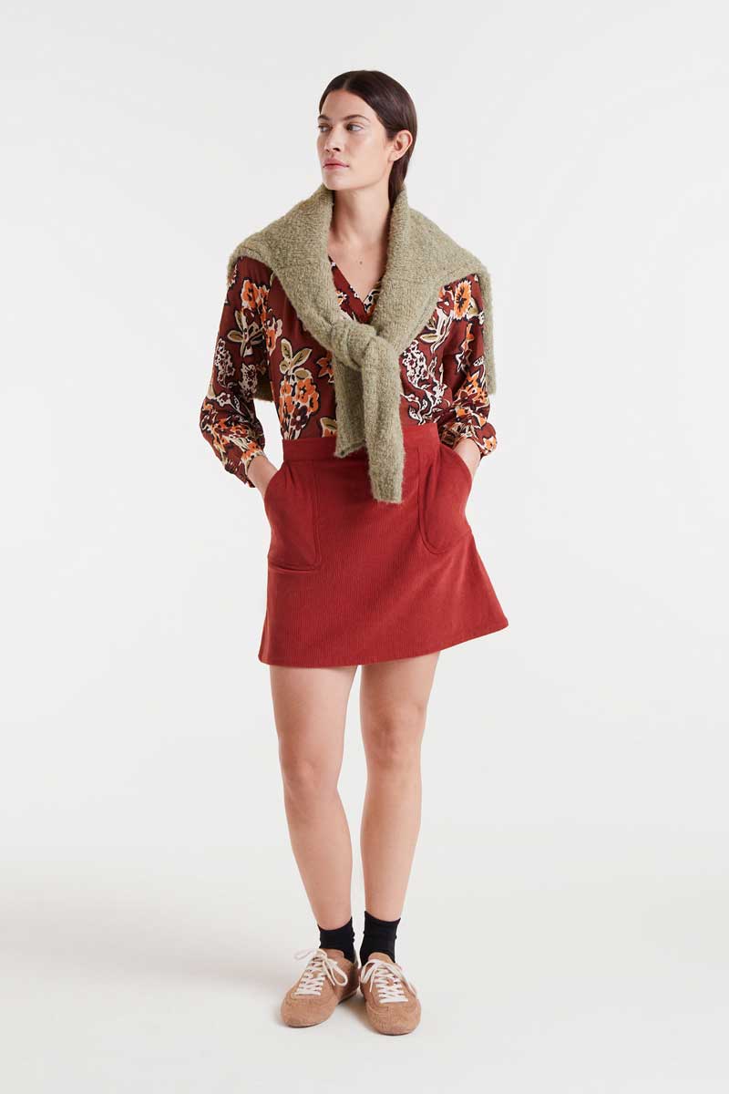 Lightweight crepe shirt with Daisy print