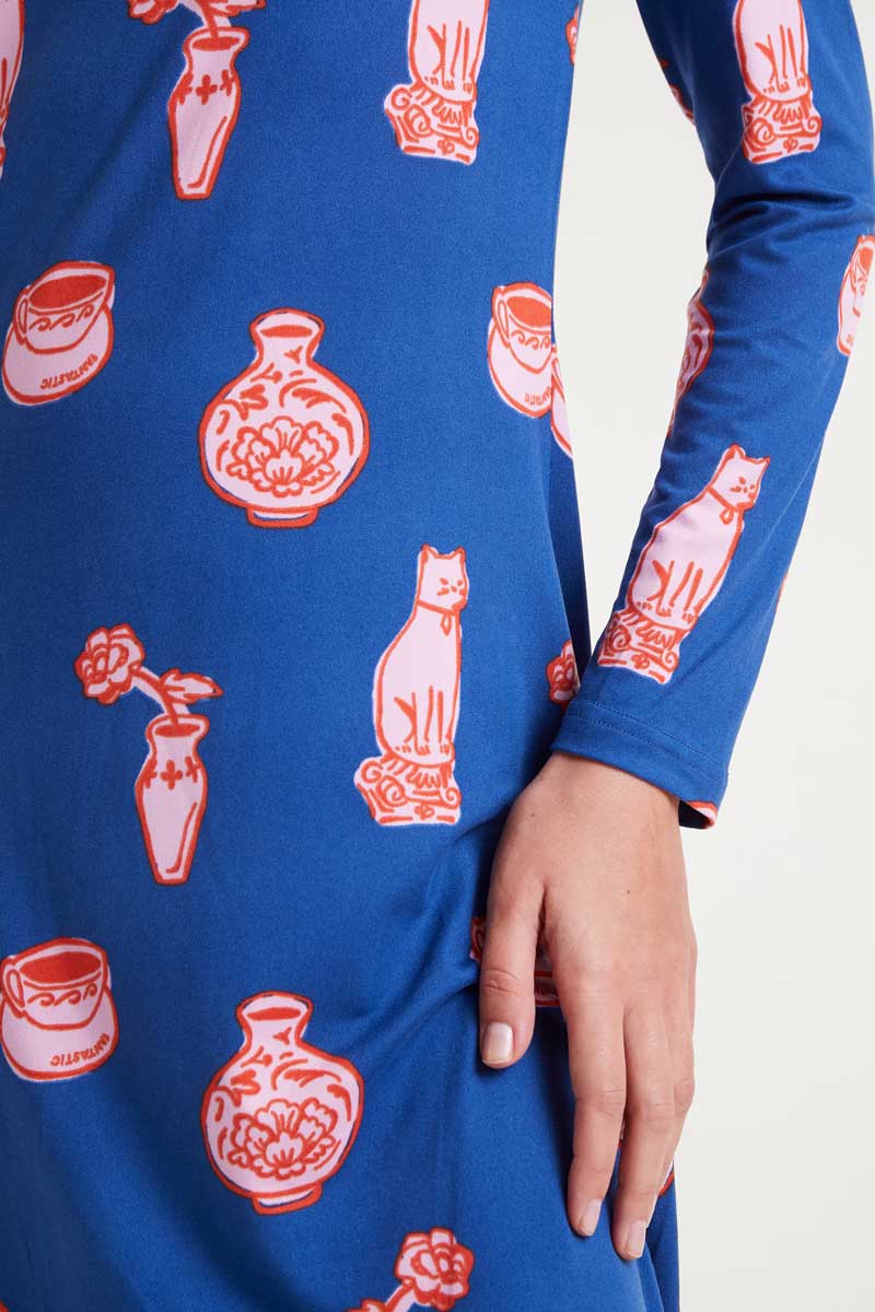 Long dress with Porcelain print