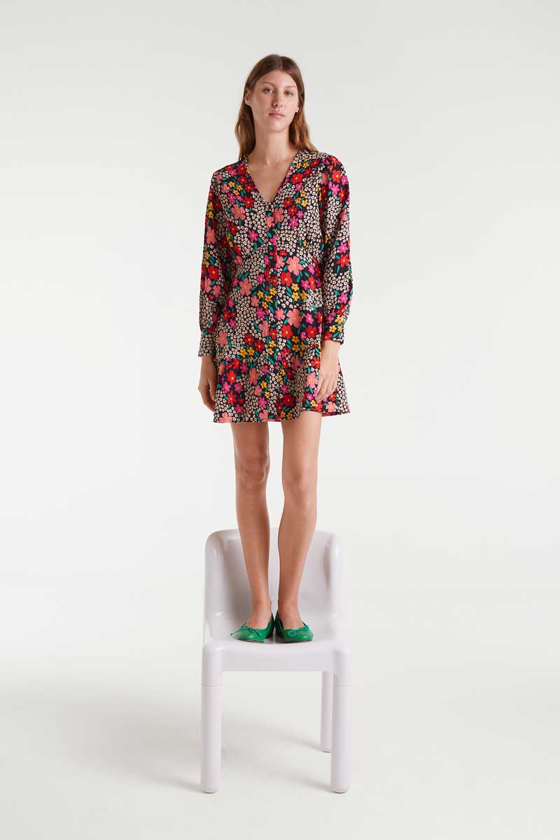 Short dress with Giardino print