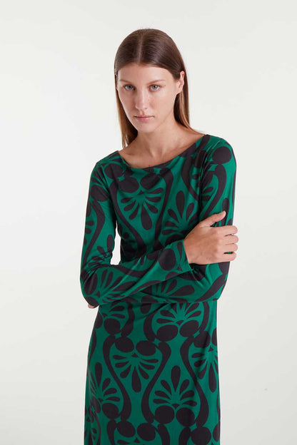 Long dress with Baroque print