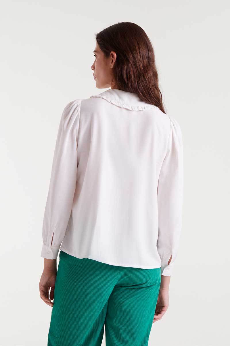 White shirt with heart embroidery