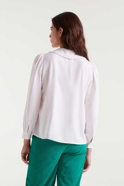 White shirt with heart embroidery