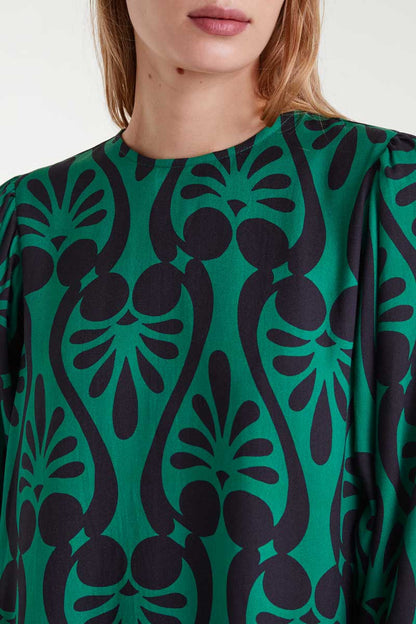 Short dress with Baroque print