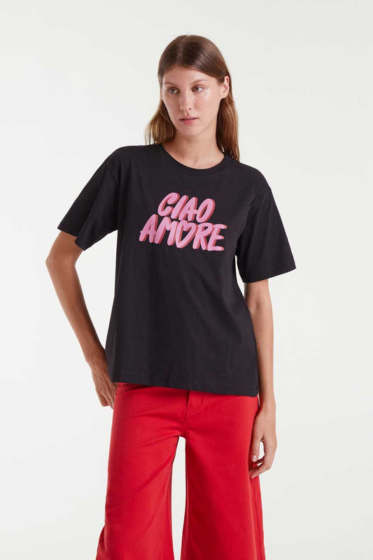 100% cotton T-shirt with Ciao Amore print