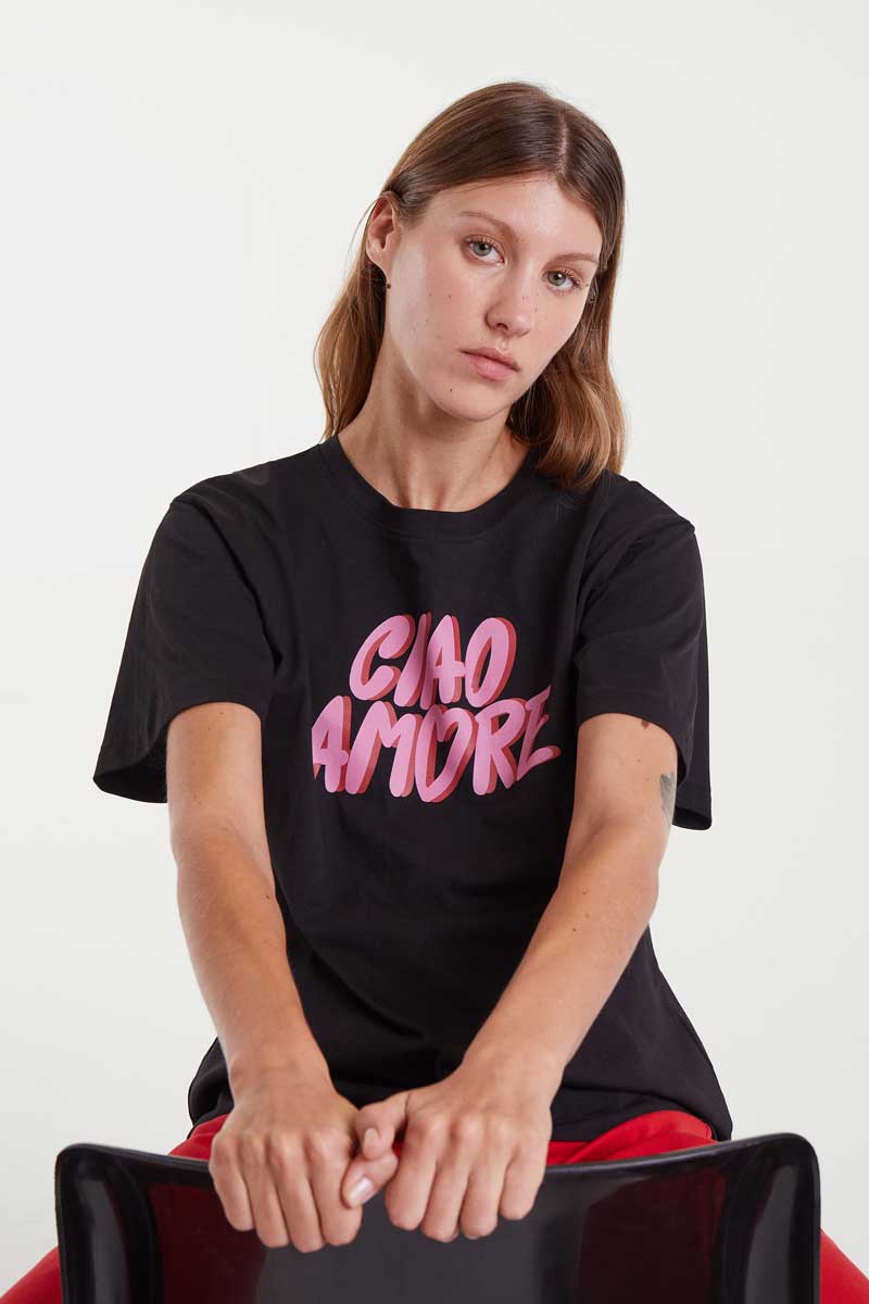 100% cotton T-shirt with Ciao Amore print
