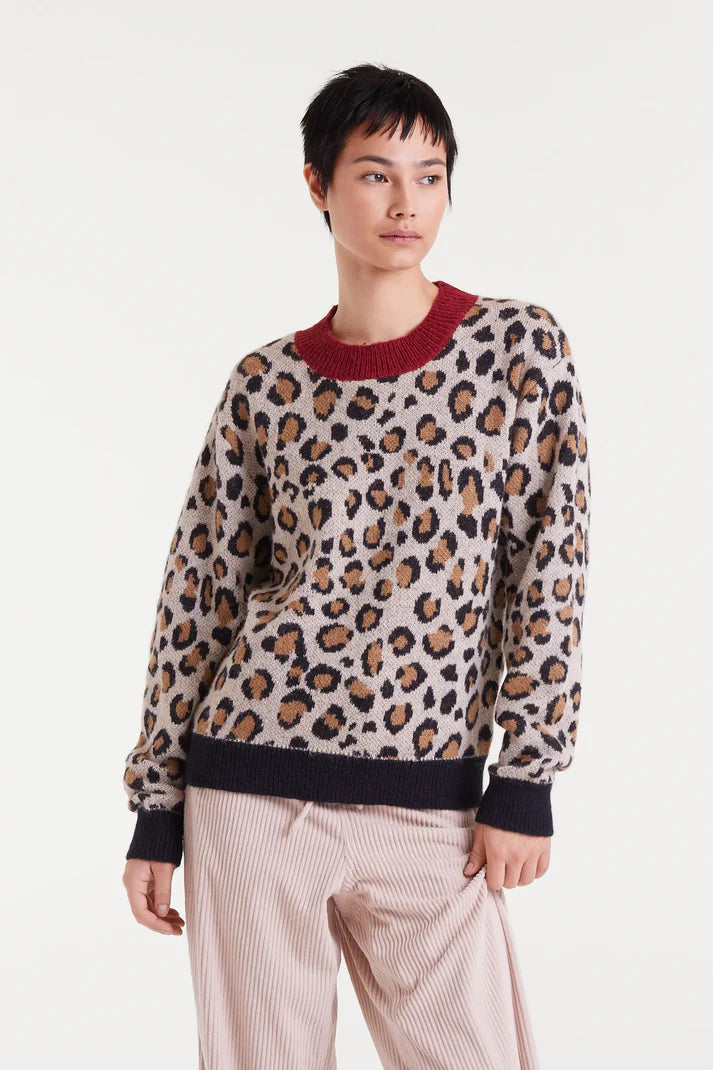 Mini Leopard Print Jacquard Sweater