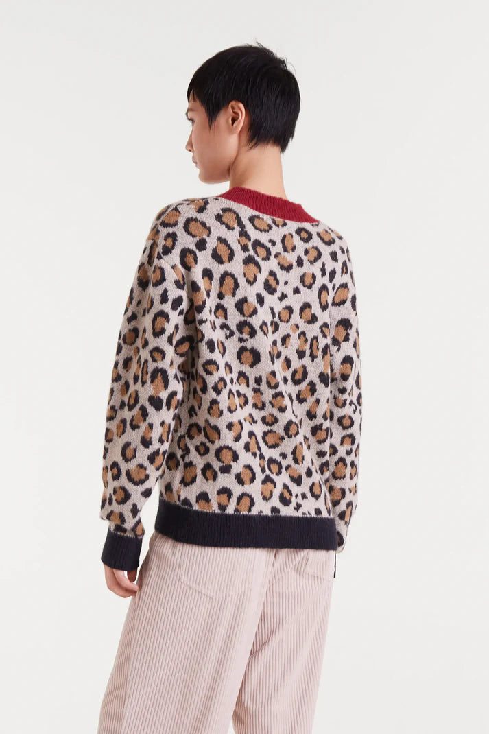 Mini Leopard Print Jacquard Sweater