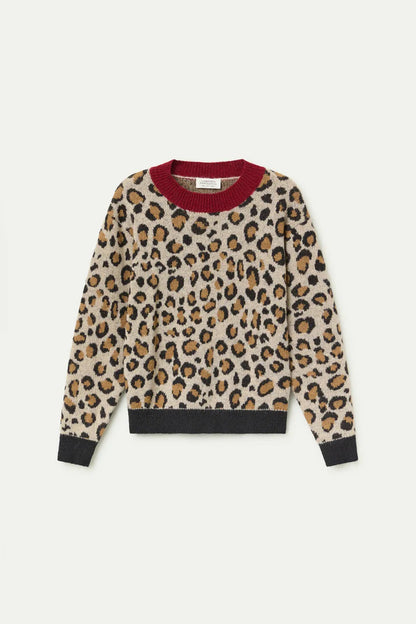 Mini Leopard Print Jacquard Sweater