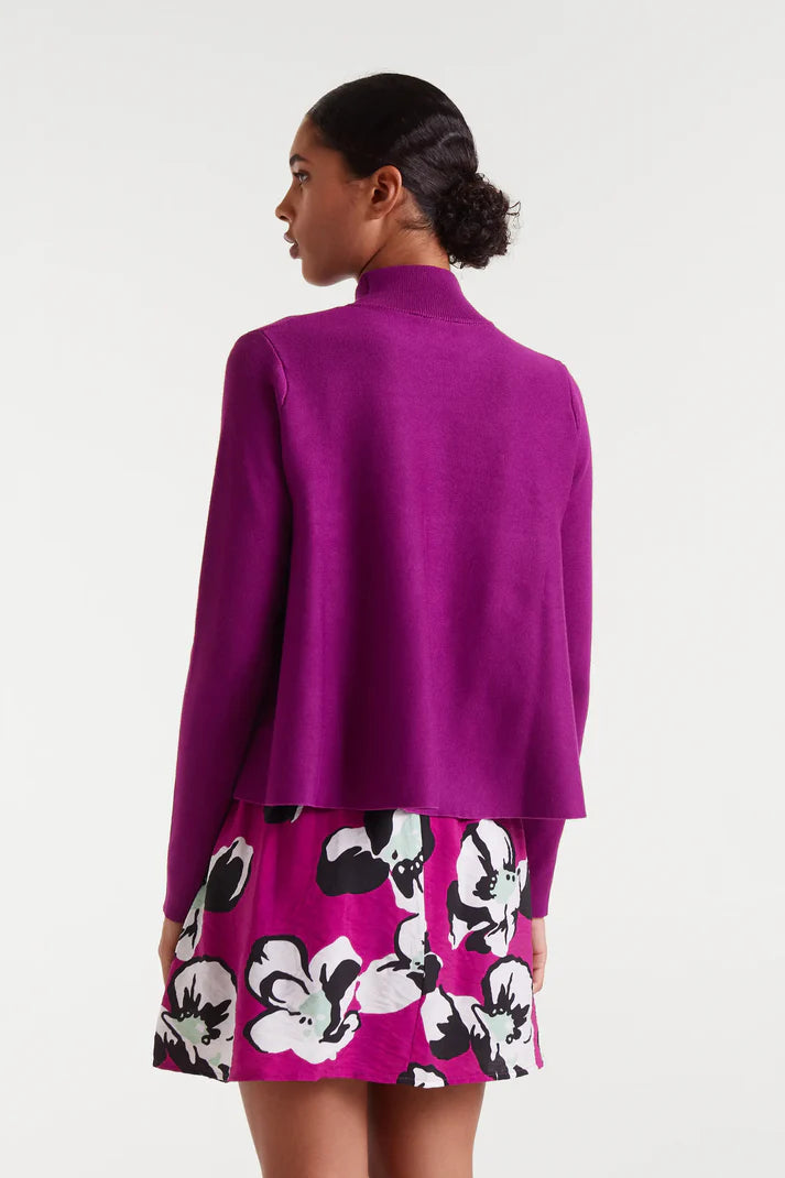 Magenta Perkings flared neck sweater