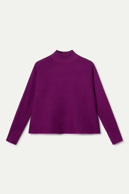 Magenta Perkings flared neck sweater