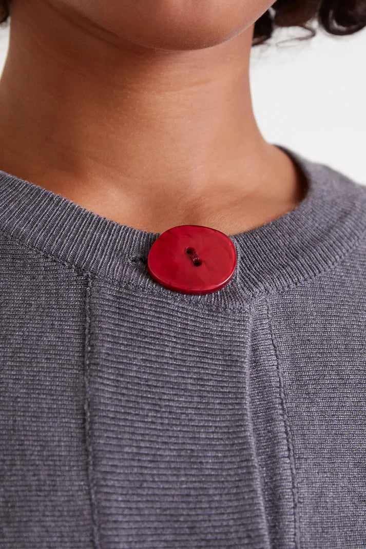 Gray flared knit cardigan