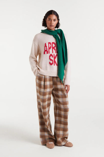 Jacquard sweater with Après Ski print