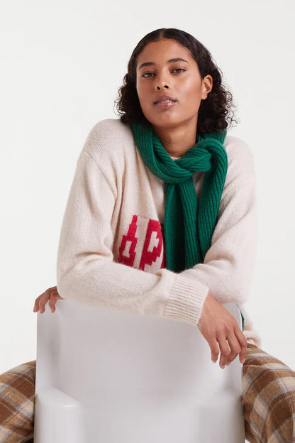 Jacquard sweater with Après Ski print