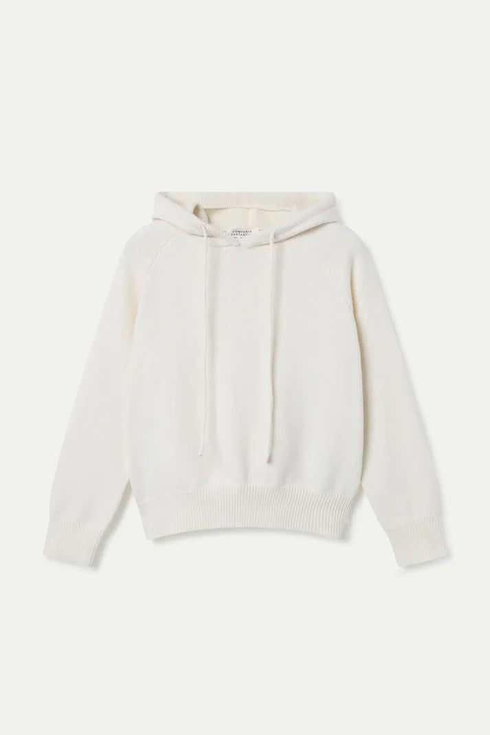 White fine knit sweatshirt sweater