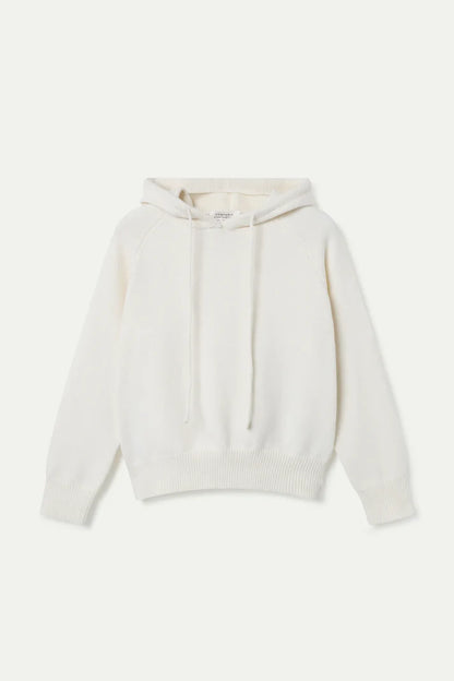 White fine knit sweatshirt sweater