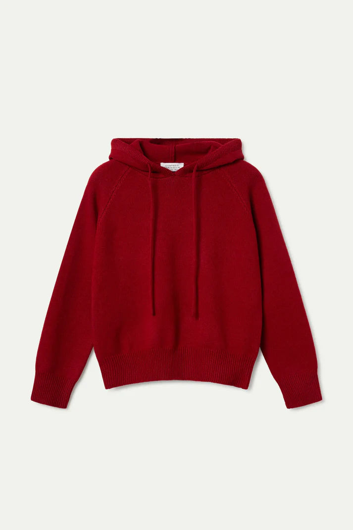 Red fine knit sweatshirt sweater
