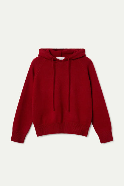 Red fine knit sweatshirt sweater