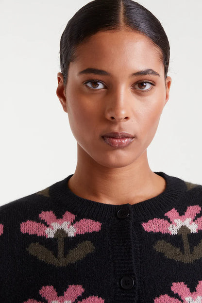 Baboushka Big Print Jacquard Cardigan