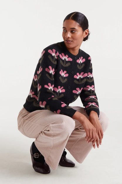 Baboushka Big Print Jacquard Cardigan