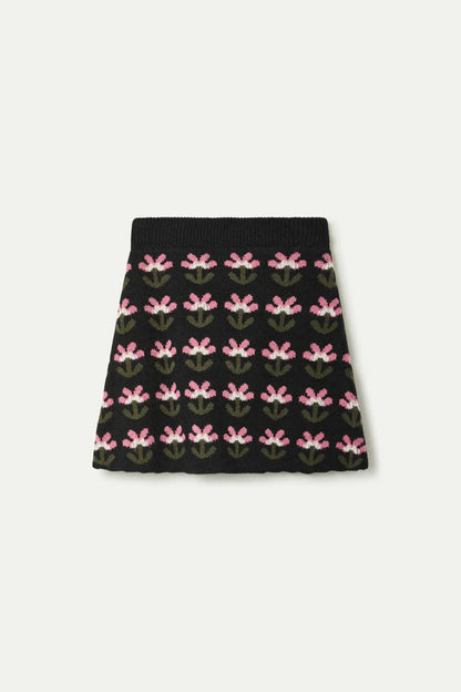 Baboushka Small print jacquard short skirt
