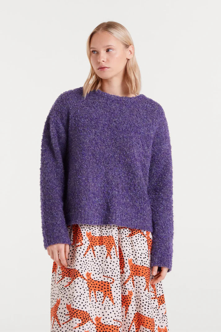 Purple textured knit sweater