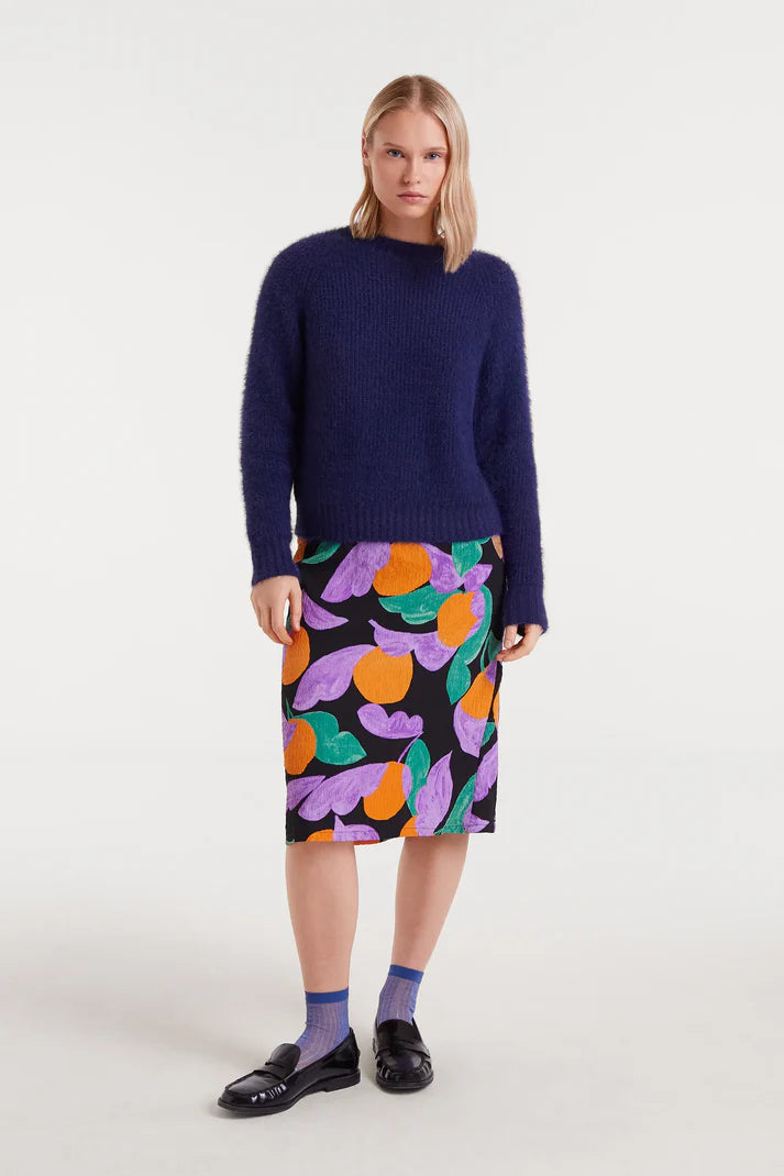 Blue textured knit sweater