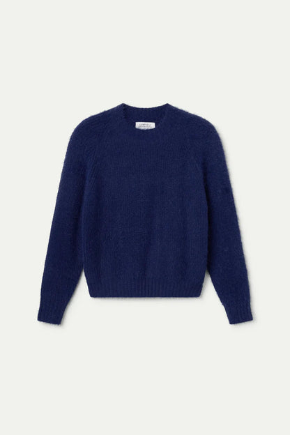 Blue textured knit sweater