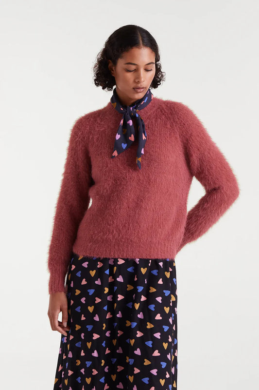 Pink textured knit sweater