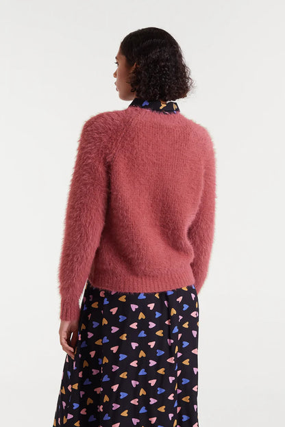 Pink textured knit sweater