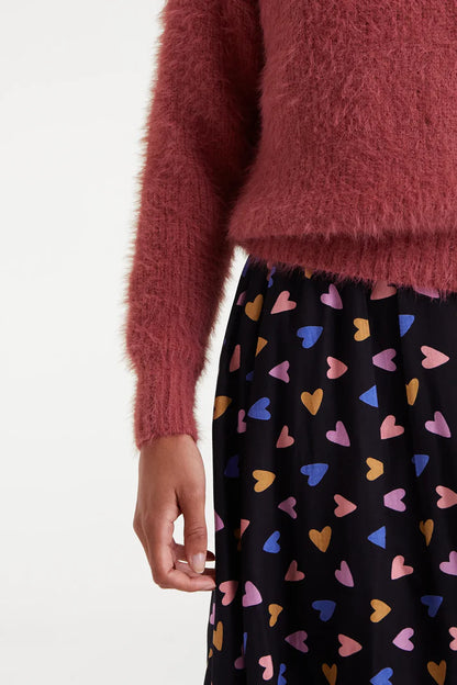 Pink textured knit sweater