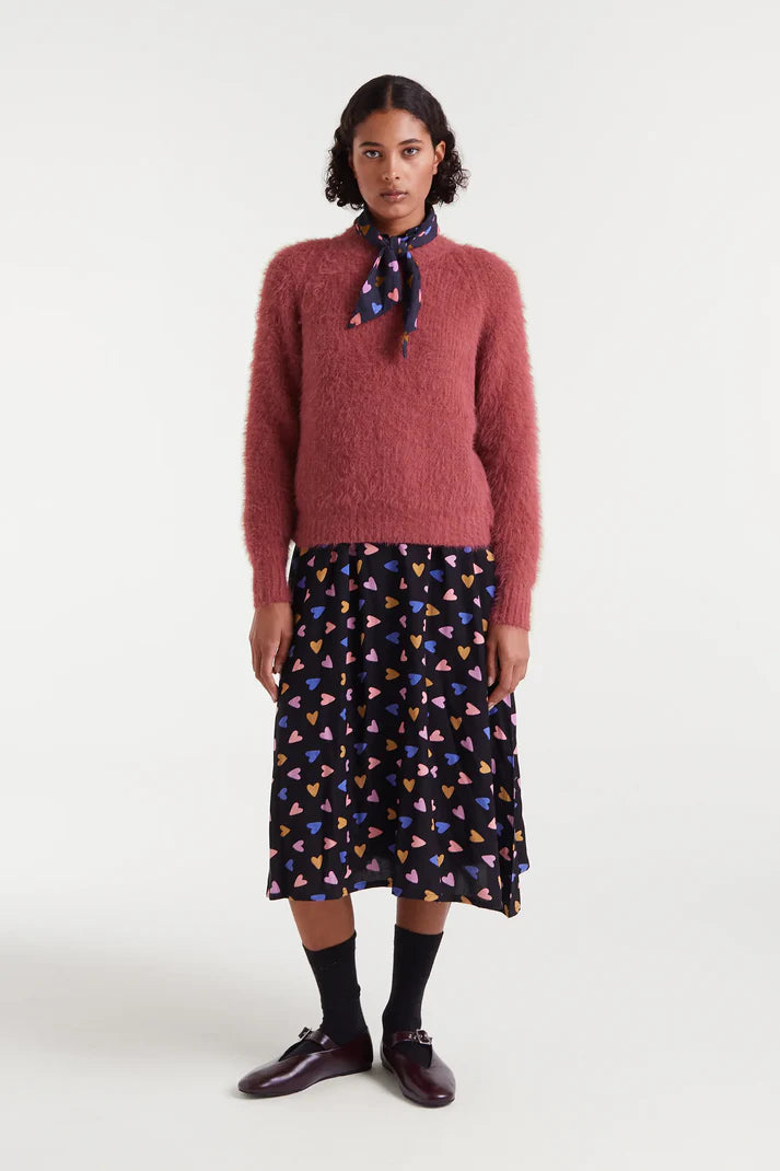 Pink textured knit sweater