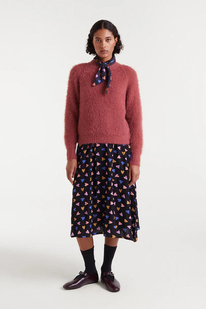 Pink textured knit sweater