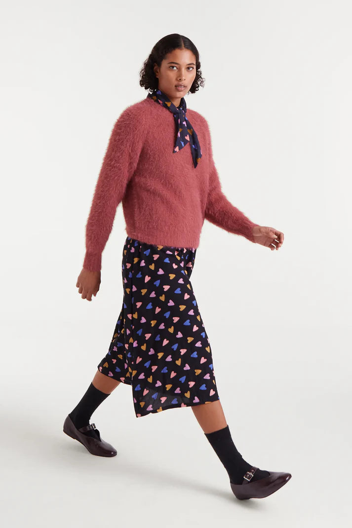 Pink textured knit sweater