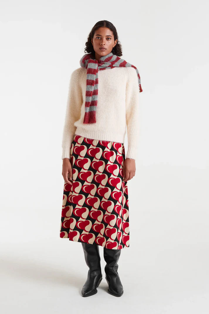 White textured knit sweater