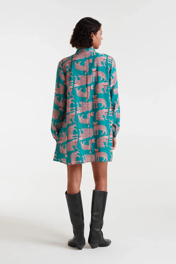 Short dress with Onca print