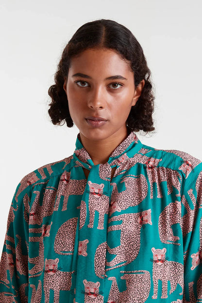 Short dress with Onca print