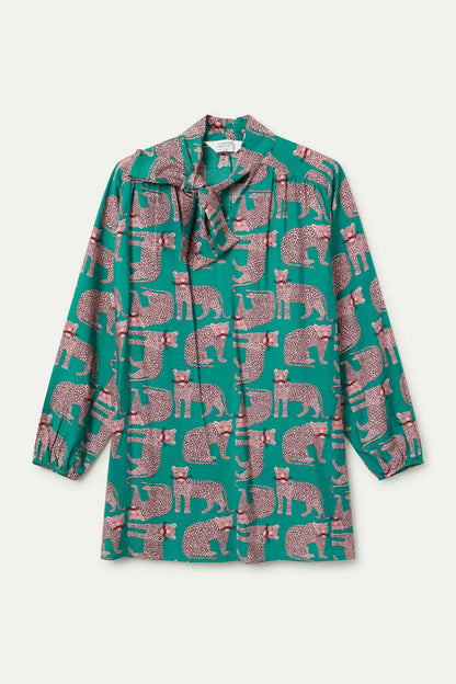 Short dress with Onca print