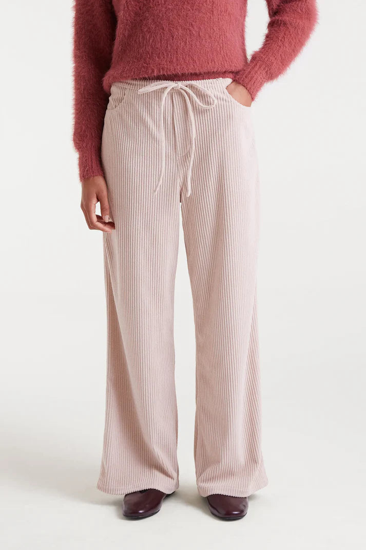Straight white corduroy pants