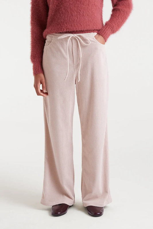 Straight white corduroy pants
